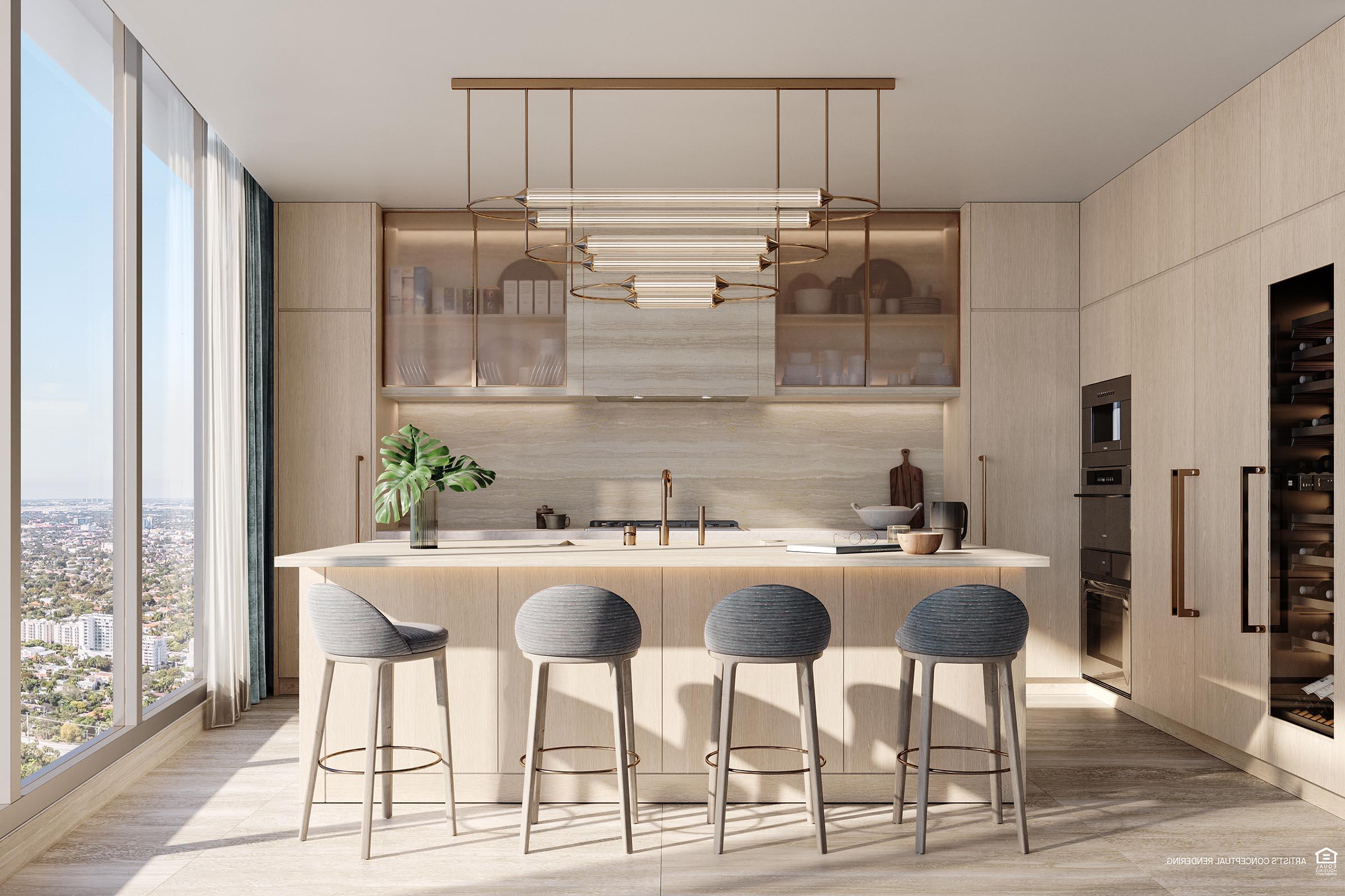 Rendering of St Regis Residences Miami Kitchen